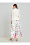 White Floral Print Shirt Maxi Dress - 5