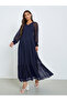 Women Dobby Sheer Sleeve Maxi Dress - 3