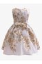 Girls Floral Print Sleeveless Dress with Bow Detail - 3