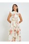 White Floral Pintuck Detail Maxi Dress - 2