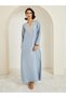 Light Blue Embroidered A-Line Jalabiya - 3