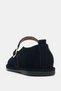 Alorin Genuine Leather Gold Adjustable Buckle Detailed Women's Shoes - Black Suede - 5