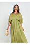 Women Green Cape Sleeve Maxi Dress - 2