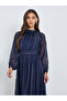 Women Blue Striped Balloon Sleeves A-Line Maxi Dress - 2