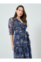 Women Lurex Chiffon Floral Print Maxi Dress - 2