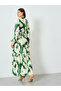 Green Floral Print Tiered Maxi Dress - 5