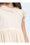 Girls Beige Ruffled Detail A-Line Mini Dress - 3