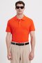 Men's Slim Fit 100% Cotton Short Sleeve Polo Collar Orange T-Shirt - 2