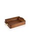 Natura Acacia Metal Tray with Handle Gold 35X23X6 cm - 3