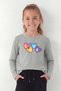 3-Piece Round Neck Printed Detailed Long Sleeve Basic 3-Piece Girls' T-Shirt - 2