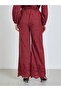 Women Burgundy Schiffli Wide Leg Pants - 4