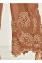 Women Brown Embroidered Wide Leg Trousers - 3