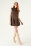 Rochie scurtă maro, curea piese 8392A - 2