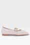 Comfortable Sole with Buckle and Adjustable Belt Band Women's Ballerinas Cream
