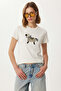 Embroidered Cotton Knitted T-Shirt Lcr0114 White - 3