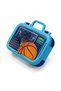 Kids Orange Navy Blue Basketball Patterned Stainless Steel Nutrition Bowl 39274