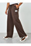 Men Brown Wide Leg Joggers with Pintuck Detail