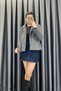 Double Button Double Breasted Collar Cashmere Jacket - Gray Gray - 2
