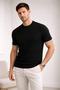 Men's Slim Fit Knitwear T-Shirt |   Corded Fabric |   Stripe Detailed Short Sleeve - 2
