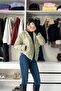 Hooded Double Pocket Detail Short Coat - Mint Mi̇nt - 2