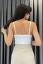 Kechi Chest Lace Detail Strap Tank Top - Ecru Ekru - 4