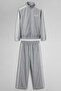 Men's Relaxed Fit Striped Sports Tracksuit Set Gray