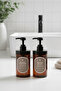 Set of 2 Amber Bath Soap Dispensers 400 ml - Hand Soap & Hand Lotion with Labels - 400Hhcc - 4