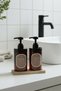 Set of 2 Amber Soap Dispensers with Wooden Stand 400ml - Hand Soap & Hand Lotion Dispenser - 400Hhccoval - 5