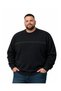 Men's Large Size Black Crew Neck Stripe Detailed Knitwear Sweater 3Xl-4Xl-5Xl-6Xl