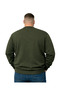 Men's Oversized Khaki Crew Neck Stripe Detailed Knitwear Sweater 3Xl-4Xl-5Xl-6Xl - 3
