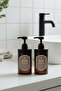 Set of 2 Amber Bath Soap Dispensers 400 ml - Hand Soap & Hand Lotion with Labels - 400Hhcc - 5