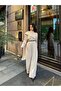 Women's Long Sleeve Shawl Detailed Blouse and Trousers Two-Piece Set - 5
