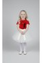 Girl's 23 April 29 October Performance Outfit Costume Short Sleeve Ataturk T-Shirt White Tutu Skirt Set - 2