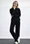 Women's Long Sleeve Crew Neck Viscose Two Thread Blouse and Pants Double Suit - 3