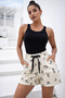 شورت نسائي من الكتان الأسود المزخرف، خفيف ومريح، موديل صيفي - 5