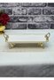 Pisa Metal 4-Legged with Handle, Antique & Gold Detailed Güral Porcelain 33*15cm - 2