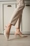 Women's beige pointed toe slingback low heel shoes tr20ms04b - 3