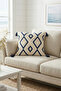 Bohemian Geometric Punch Embroidered Tasseled Decorative Throw Pillow Cover 42X42 cm Cotton Panama Linen - 3