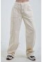 Natural Contrast Stitched Jean Trousers - 2