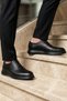 Men's Genuine Leather Black Classic Shoes – Lace-Up, Flat Comfort Sole, Office/Business Shoes - 2