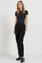 Women's Black Crew Neck Short Sleeve Lycra Bodysuit - 3