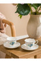 LCW HOME Mixed Printed Porcelain Coffee Cup Set for 2 People 90 ml