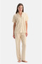 Women's 50% Modal 50% Cotton Shirt Collar Short Sleeve Pajama Set/ Home Wear - 6