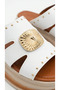 Square Thick Gold Buckle Detailed High Heeled Comfortable Women's Summer Slippers Sandals - 2