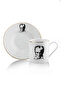 2-Piece Porcelain Atatürk Silhouette Cup Set - Cup Set with Gilt Details - 4