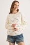 Women's Ecru Embroidery Pompom Detailed Seasonal Knitwear Blouse Blz-19003214 - 4