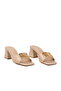 Beige Lightweight Women's Heeled Slippers 467060 Z - 4