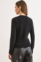 Women's Black Crew Neck Buttoned Soft Textured Knitwear Blouse Blz-19003217 - 6