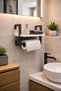 Wall Mounted Towel Holder, Kitchen Organizer, Bathroom Shelf, Towel Holder, Multi-Purpose Shelf with Hanger
