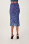 Women's Lined Mesh Skirt Blue - 5